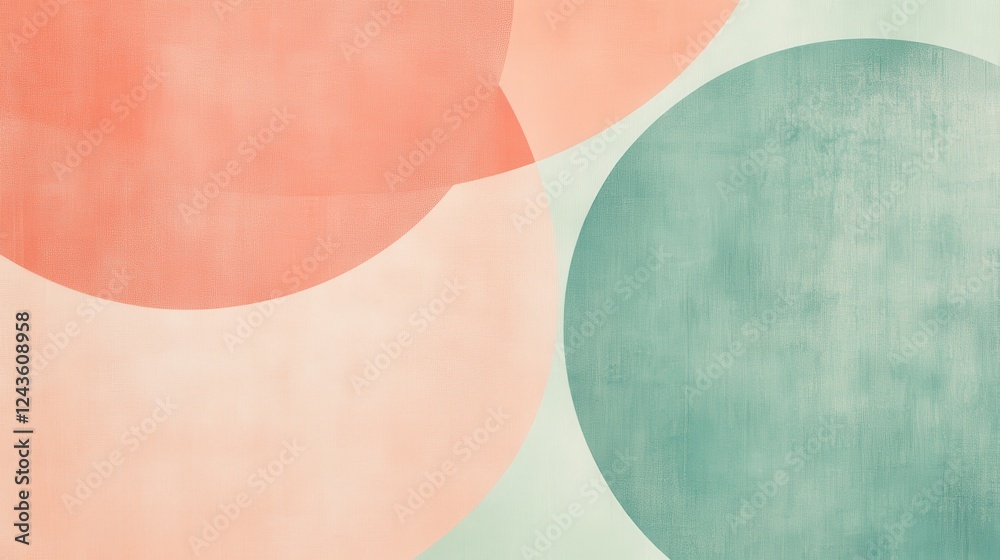 Poster Faint mint and peach half-circles create a calming backdrop for artistic inspirations and design concepts