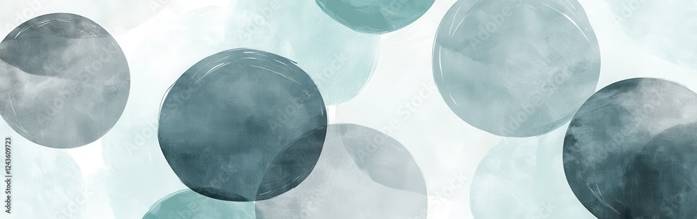 Poster Elegant pencil strokes create a soft backdrop with overlapping circular patterns in muted tones for artistic expression