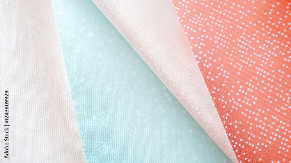 Aufkleber Elegant pastel coral and mint dashed patterns create a soft, inviting atmosphere in modern decor and design themes