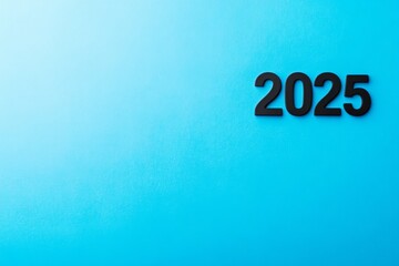 A striking representation of the year 2025 in black against a pastel backdrop creates a contemporary look, ideal for celebrations and events