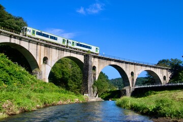めがね橋・銀河鉄道（岩手県・遠野市）