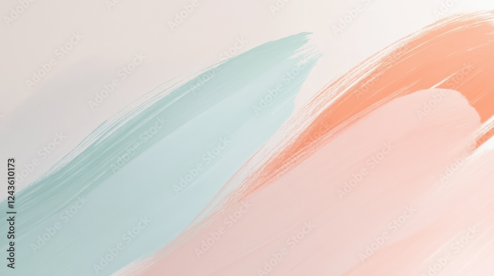 Aufkleber Delicate arcs of pencil strokes create a calming gradient effect in soft pastel shades on a textured background