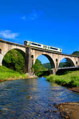 めがね橋・銀河鉄道（岩手県・遠野市）