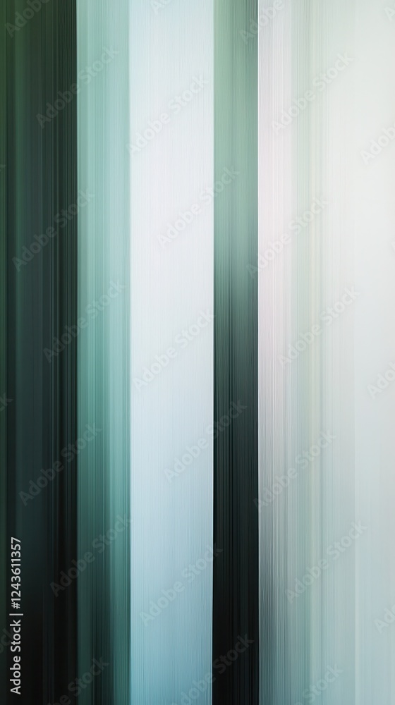 Aufkleber Abstract composition featuring soft vertical lines in varying shades of blue and green, creating a calming visual effect