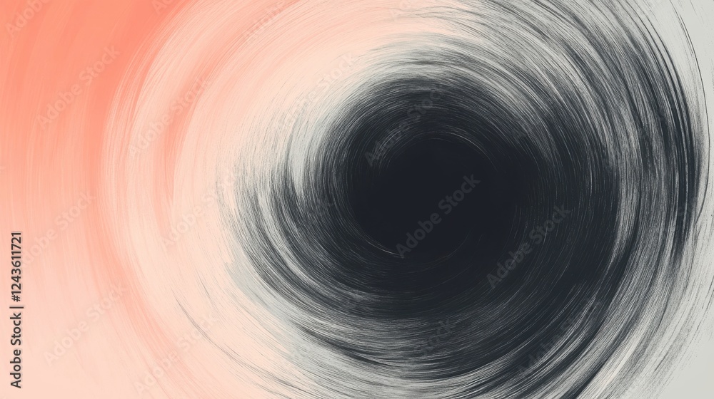 Poster Gradient circle formed by abstract pencil strokes creates a dynamic visual experience with contrasting colors and textures