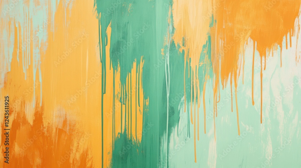 Poster Abstract composition featuring flowing pencil strokes in multiple colors against a textured background