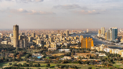 Cityscape of Cairo city. Aerial view