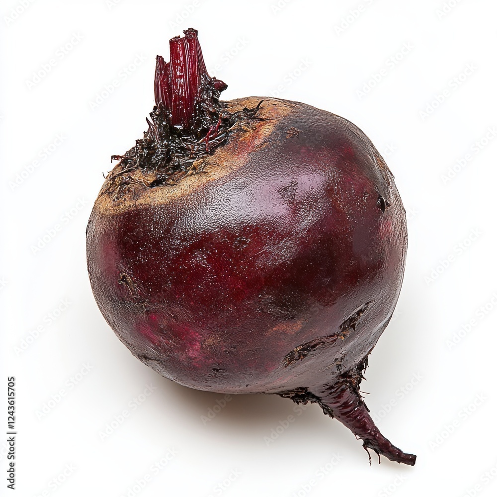 Poster Roasted beet with deep red hue showcasing vibrant color and unique shape