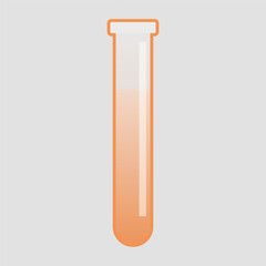 Laboratory transparent glass Flask with orange Liquid Illustration