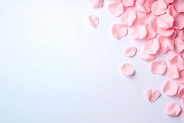 cascade, pink, rose, petals, soft, gradient, light, blue, bg