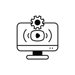 Streaming Setup icon vector stock illustration