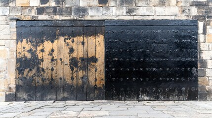 Rustic Wooden and Metal Doors with Texture and Weathering Effects