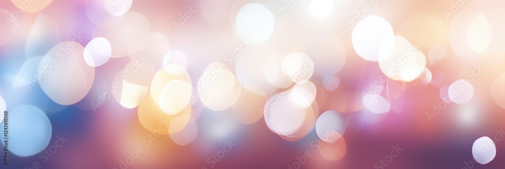 Poster abstract background with soft bokeh lights in various colors creating a dreamy and uplifting atmosph