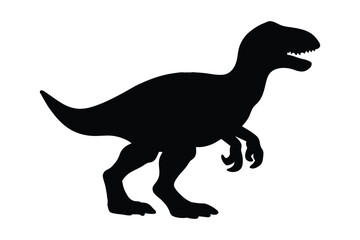 Obraz premium Silhouette of dinosaur isolated on a white background