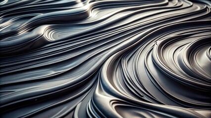 Abstract Dark Gray Swirling Fluid Forms Background Texture