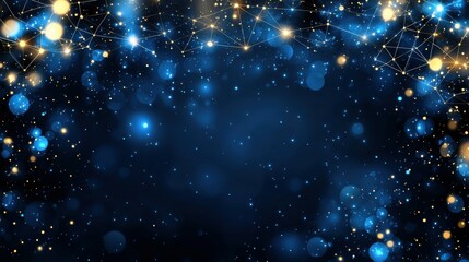 Obraz premium Digital abstract network background with sleek lines, glowing nodes, and interconnected data points, symbolizing the future of technology, digital communication, and global connectivity.