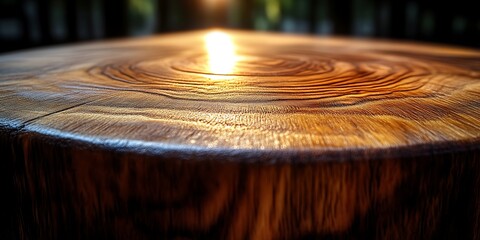 Fototapeta premium Polished wood slice illuminated.
