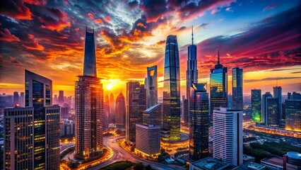 Obraz premium Silhouette of Modern Architectural Structures & Materials: Advanced Color Palette