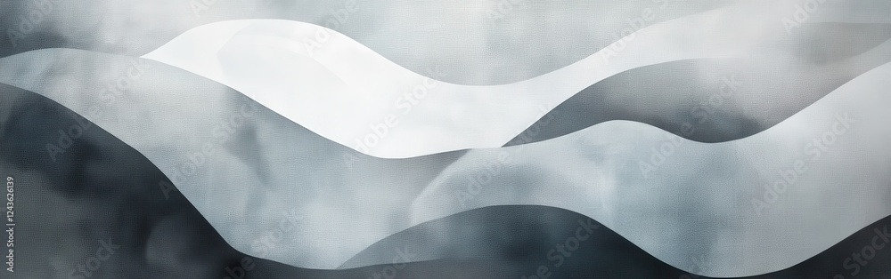 Leinwandbilder soft waves of muted gray create a serene and calming atmosphere in a minimalistic background design