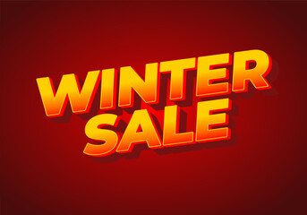 Winter sale text. Text effect for promotion ads in eye catching red colors