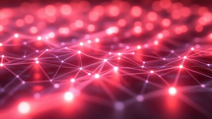 Futuristic mesh grid with glowing nodes