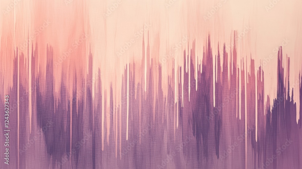 Poster gradient of minimalist pencil strokes capturing soft pastels in a tranquil abstract landscape