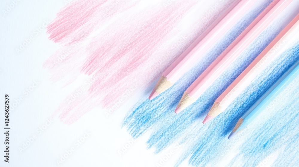 Aufkleber pencil strokes blend softly in pastel hues creating an artistic background for creative projects