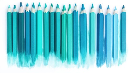 Gradient of minimalist pencil strokes in shades of teal and blue creating a calming visual experience