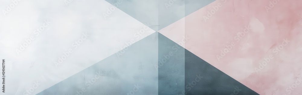 Poster Minimalist abstract design featuring pale blue tones with geometric shapes enhancing visual depth and simplicity