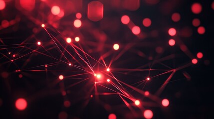 Futuristic mesh grid with glowing nodes