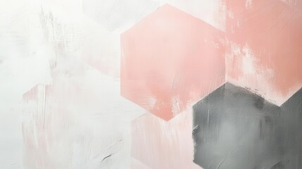 Elegant white background with soft pastel hexagonal shapes creating a calm minimalist atmosphere