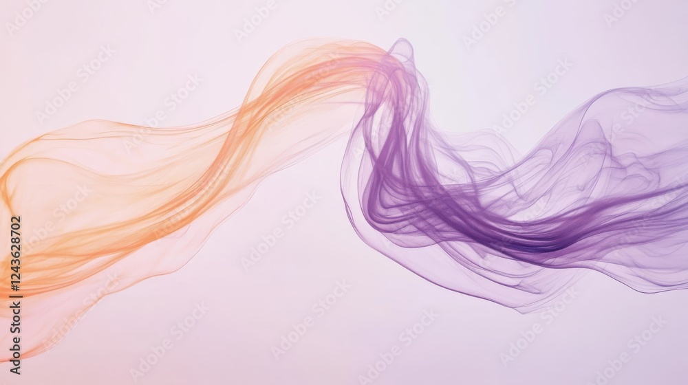 Aufkleber elegant pencil strokes backdrop featuring flowing waves of soft colors in a tranquil atmosphere