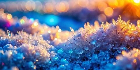 Fototapeta premium Sparkling Snow Texture: Close-Up Panoramic Winter Wonderland