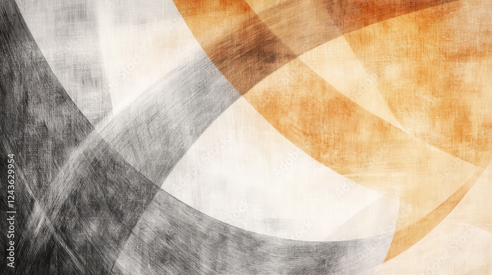 Poster Layers of abstract pencil strokes in muted amber tones creating a soft and warm aesthetic in a modern art piece