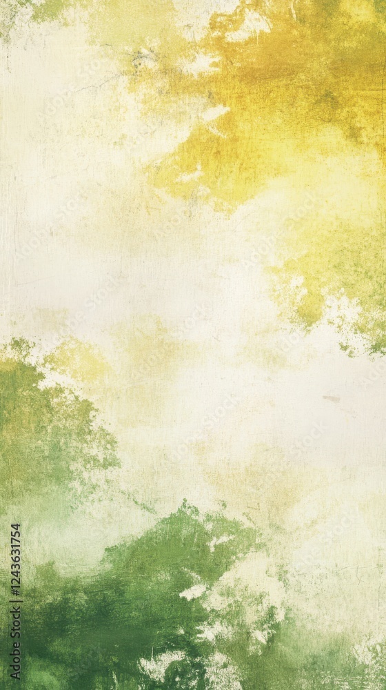 Poster Soft green and yellow textured background creating a serene and natural atmosphere for design and art projects