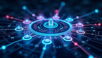 Background high-tech digital network diagram
