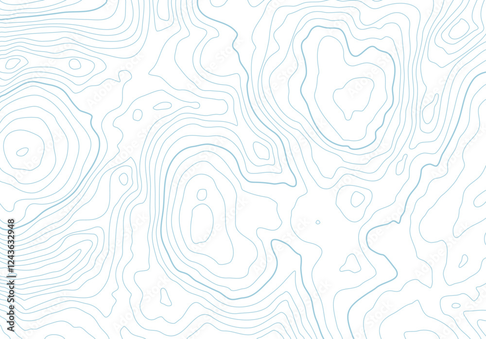 Leinwandbilder Topographic map background with altitude lines. Abstract terrain topography with elevation levels of the relief