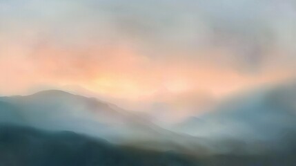 Obraz premium Sunrise action over mountain landscape nature photography serene environment misty viewpoint