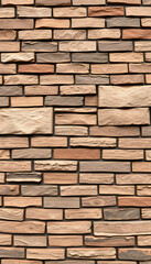 Obraz premium Brick and stone flat plate wallpaper texture, Dynamic motion. with white shades