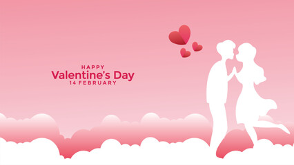 Happy Valentines Day 14 February banner, background, poster design, pink color