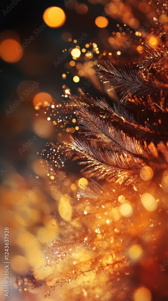Aufkleber Luxurious gradient of deep gold and rich tones creates a shimmering effect with soft bokeh highlights and texture