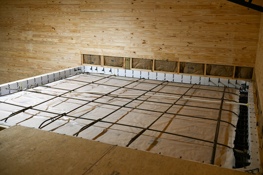 Rebar Grid for a Concrete slab celing on a safe room poured in icf insulated concrete form walls inside of  a barndominium.