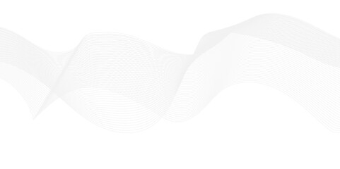 Dynamic minimal smoke sound line. Abstract glowing white blend line smooth flow soundwave curve energy gradient vector futuristic digital outline line science design.	