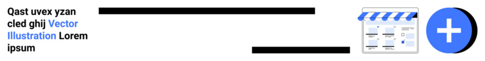 Page layout with title text, movie clapperboard icon, and blue circular addition button. Ideal for content creation, media management, scheduling, planning, organization, user interface design