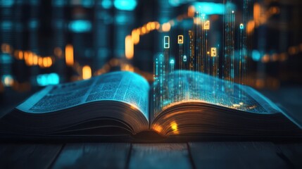 Dynamic blend of classic financial literature with futuristic digital elements