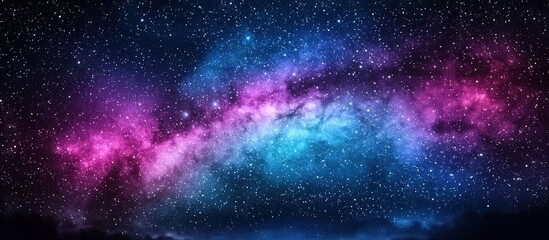 Fototapeta premium An enchanting celestial scene featuring colorful stars and the Milky Way.