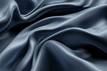 Fototapeta premium Draped Dark Gray Silk Fabric Texture Background