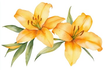Obraz premium Vibrant Orange Tiger Lilies with Intricate Petals on a White Background