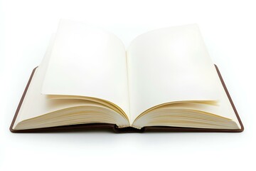 Obraz premium Opened notebook on white background