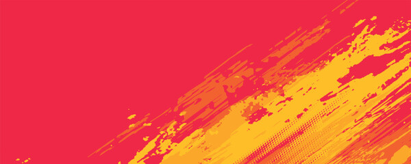 Yellow and red abstract grunge background with halftone style. eps 10